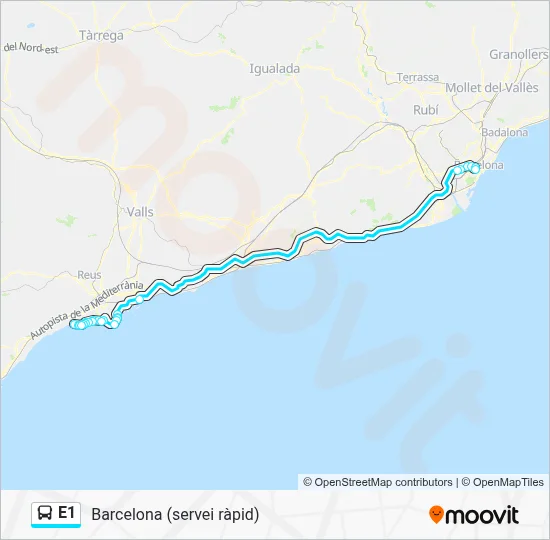 E1 Bus Line Map