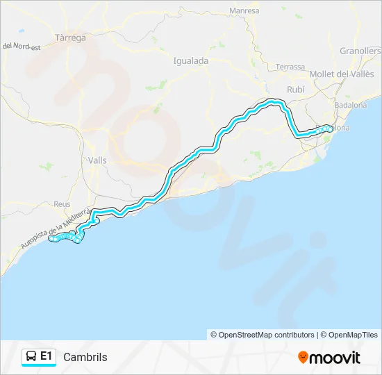 E1 Bus Line Map