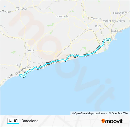 E1 Bus Line Map