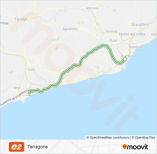 E2 Bus Line Map