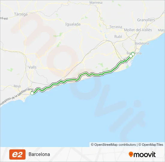 E2 Bus Line Map