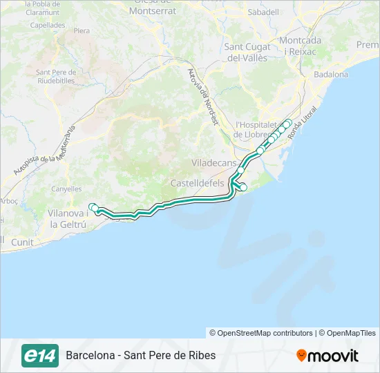 E14 Bus Line Map