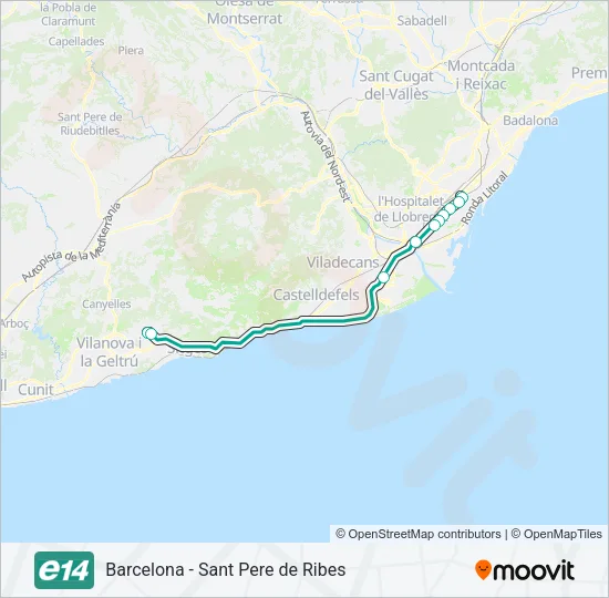 E14 Bus Line Map