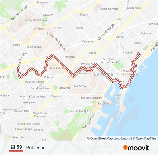 59 Bus Line Map
