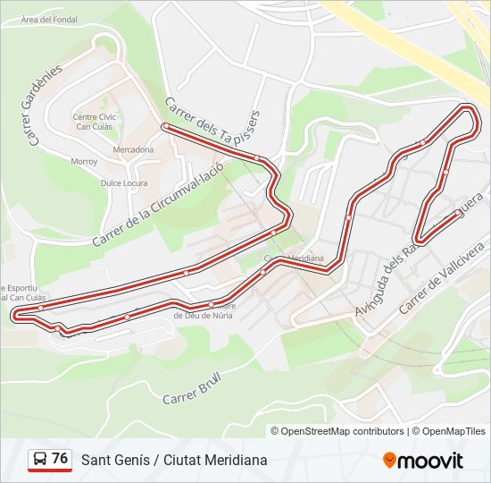 76 bus Mapa de línia