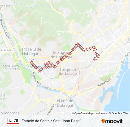 78 Bus Line Map