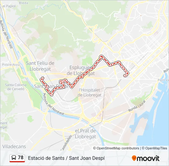 78 Bus Line Map