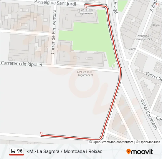 96 Bus Line Map