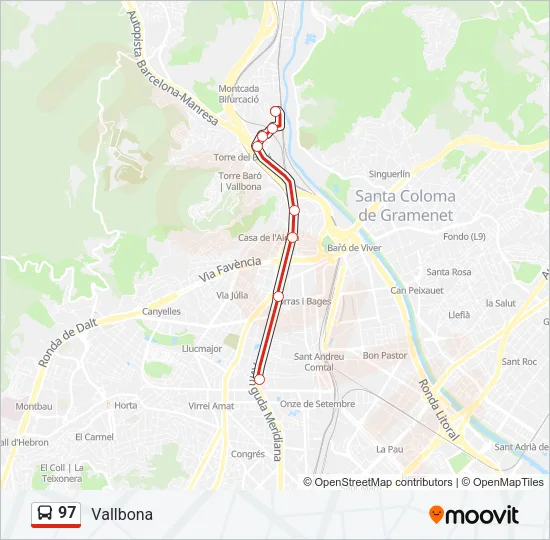 97 Bus Line Map