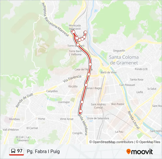 97 Bus Line Map