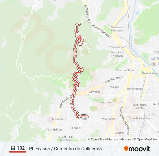 102 Bus Line Map