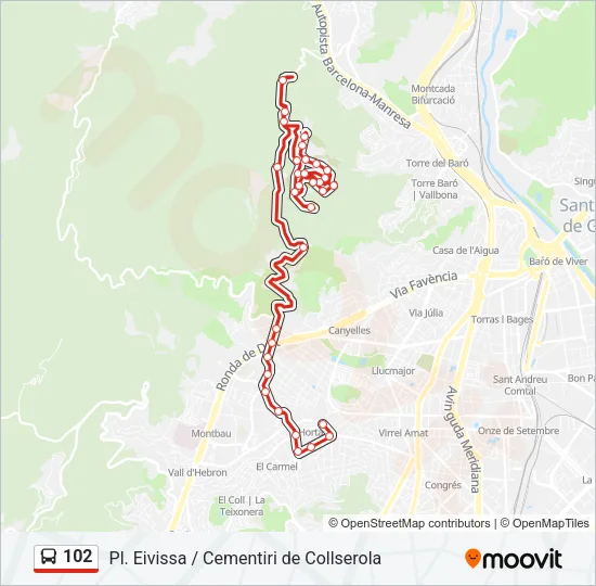 102 Bus Line Map