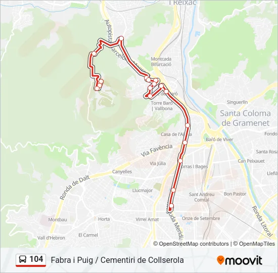 104 Bus Line Map