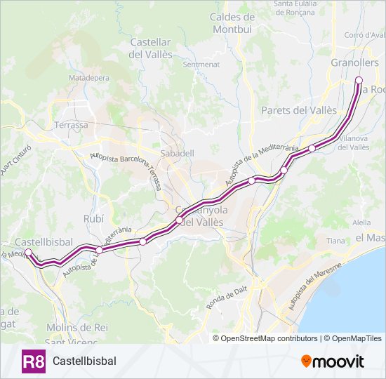 R8 train Line Map