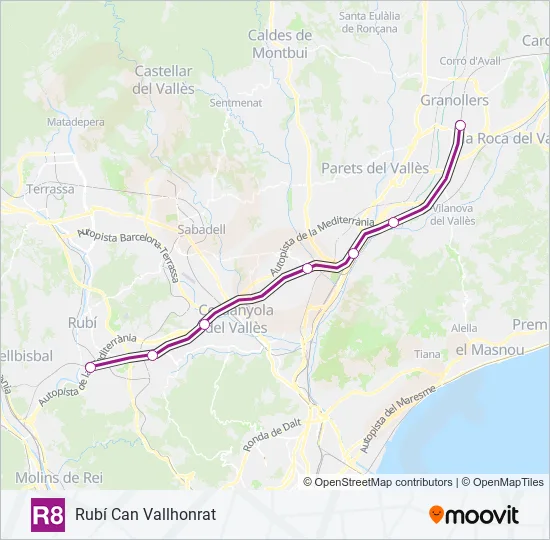R8 Train Line Map