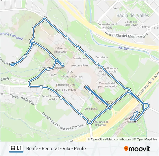 L1 Bus Line Map