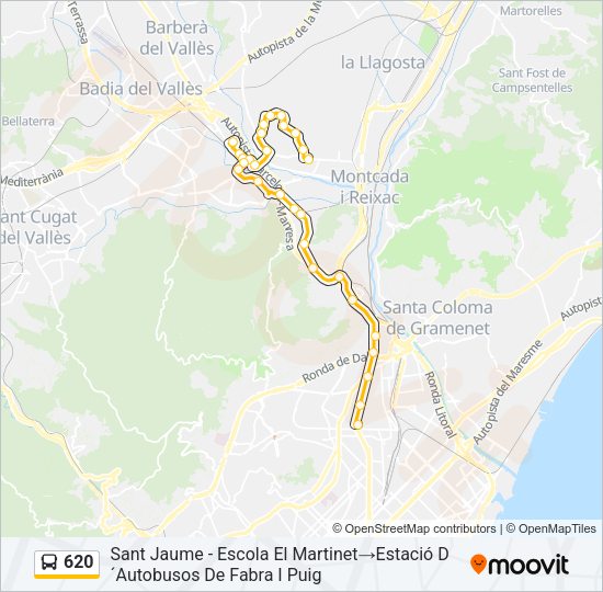 620 Bus Line Map