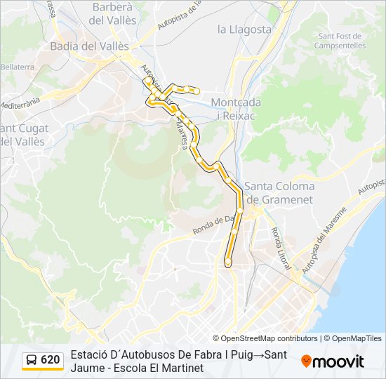 620 Bus Line Map