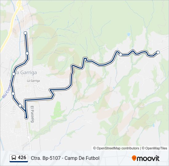 Mapa de 426 de autobús