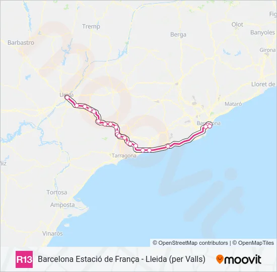 R13 Train Line Map