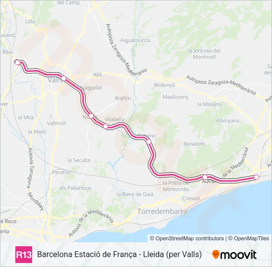 R13 Train Line Map