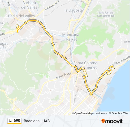 Mapa de 690 de autobús