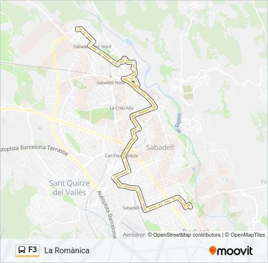F3 bus Mapa de línia