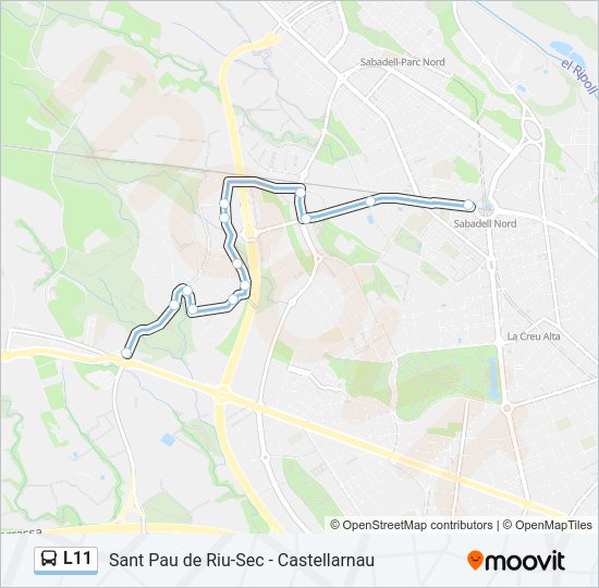 Mapa de L11 de autobús