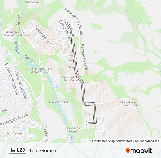 L23 Bus Line Map