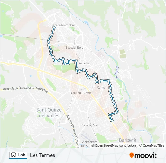 L55 Bus Line Map
