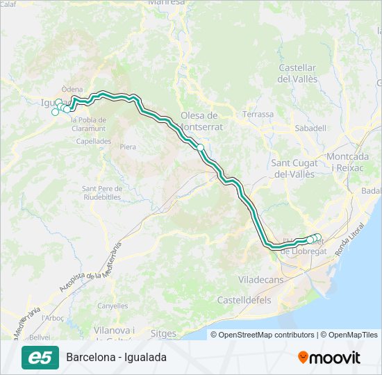 E5 Bus Line Map