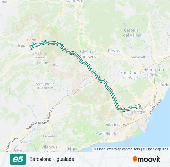E5 Bus Line Map