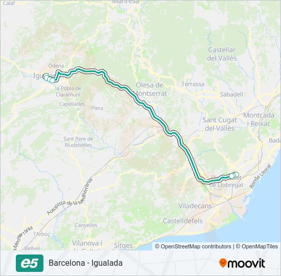 E5 Bus Line Map