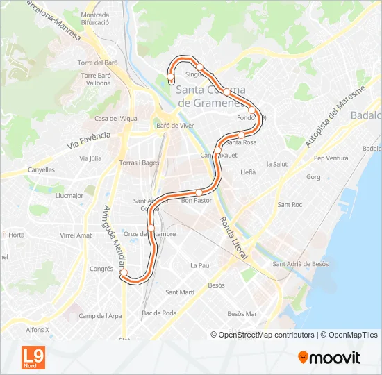 L9N Metro Line Map