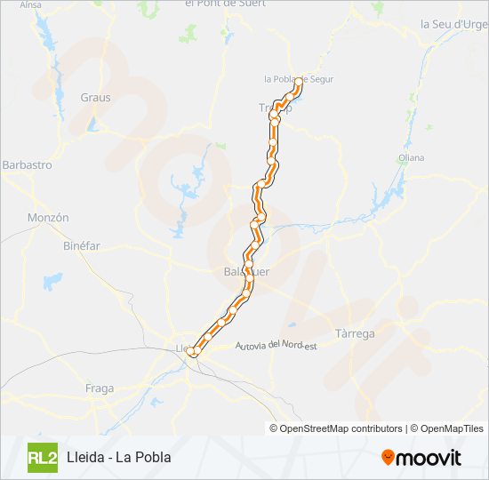 Mapa de RL2 de tren