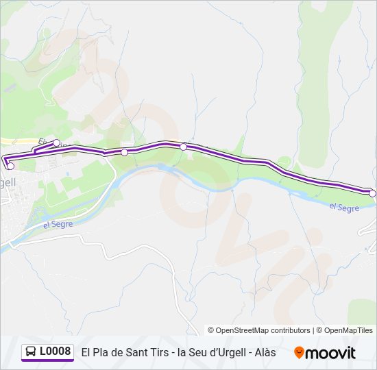 Mapa de L0008 de autobús