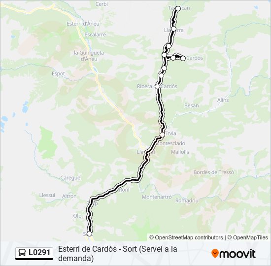 Mapa de L0291 de autobús