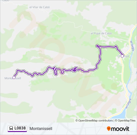 Mapa de L0838 de autobús