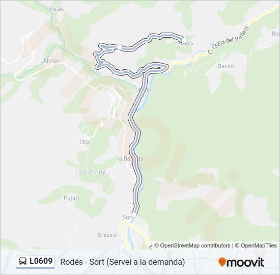 Mapa de L0609 de autobús