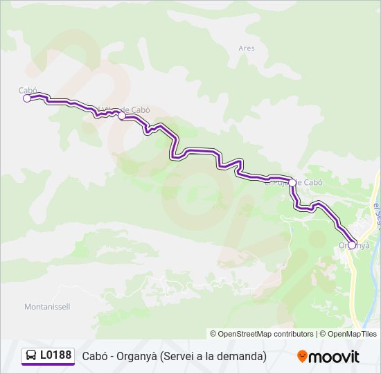 Mapa de L0188 de autobús
