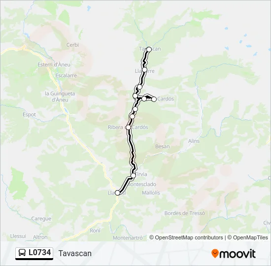 L0734  Mapa de línia