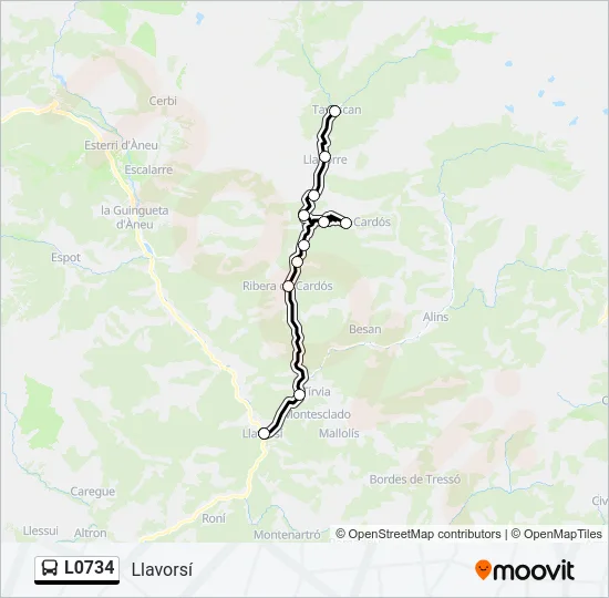 L0734  Mapa de línia