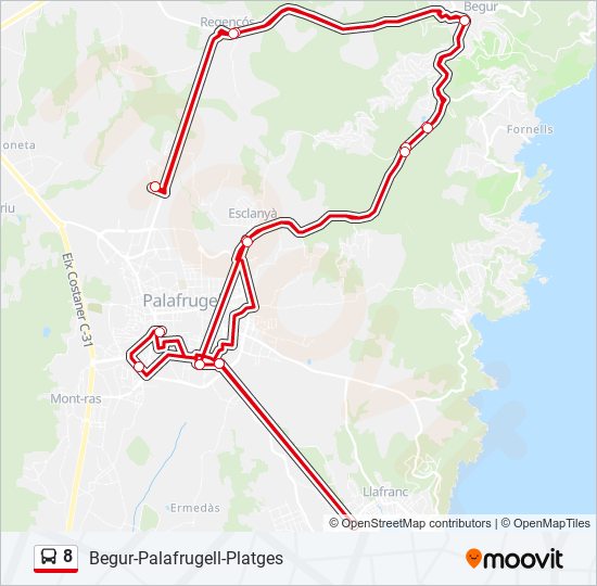 8 bus Line Map