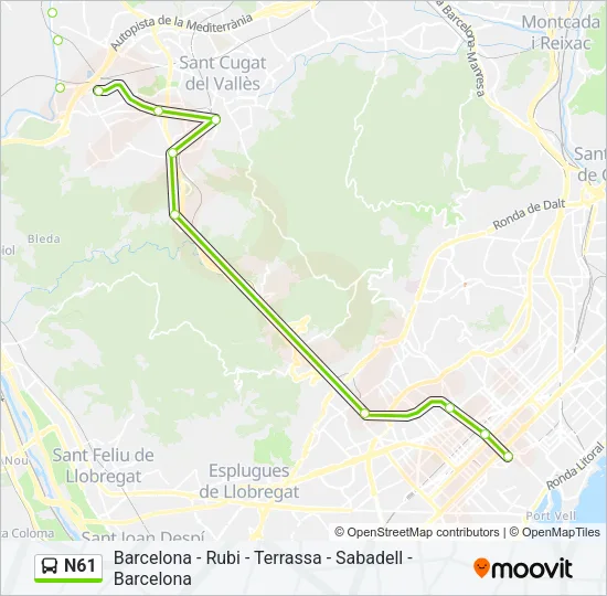 N61  Line Map