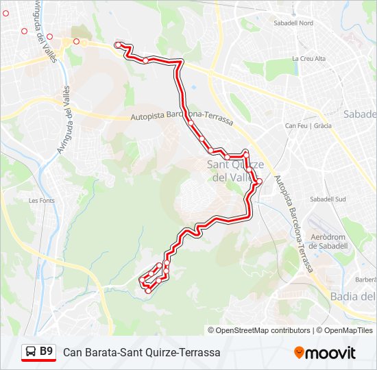 B9 bus Line Map