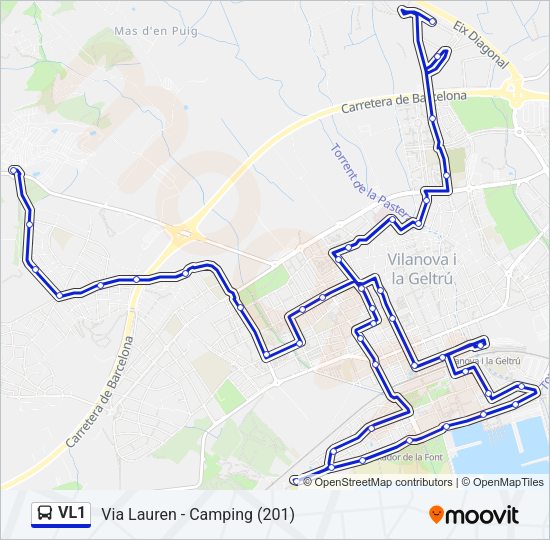 Mapa de VL1 de autobús