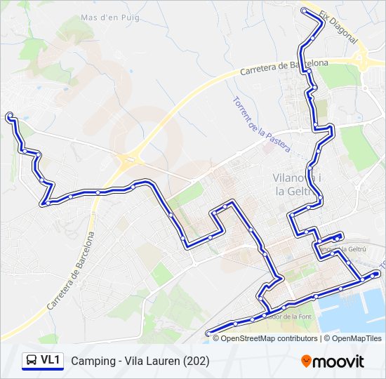 Mapa de VL1 de autobús
