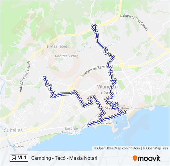 Mapa de VL1 de autobús