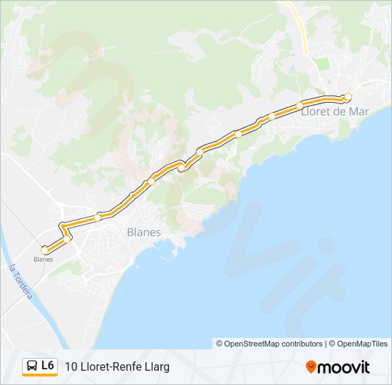 L6 Bus Line Map
