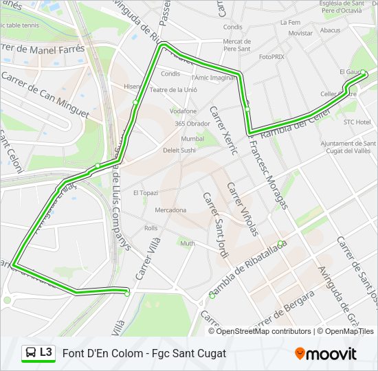 Mapa de L3 de autobús